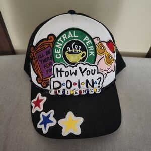 BRAND NEW friends themed patchy trucker hat